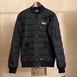 Carhartt WIP Bryant black puffer quilted bomber jacket, men's size M